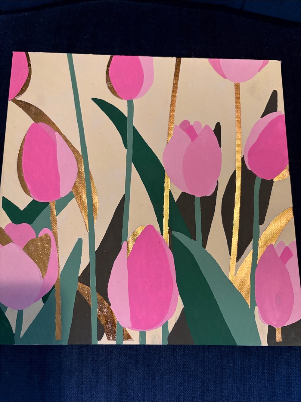 Pink Tulip Floral Wall Art Canvas